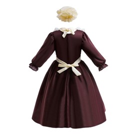 Lito Angels Kids Girls Medieval Fancy Dress Traditional Village Country Maid Costume with Apron and Bonnet Hat Age 8-10 Years, L (Tag Number 0L)