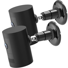 2Pack Ring Camera Wall Mount, Compatible with Ring Stick Up Cam Battery/Plug-in/Camera Pro Battery/Ring Indoor Cam (1st Gen),360 Degree Adjustable Mount Bracket for Ring Outdoor Indoor Camera,Black