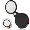 SGERUFZ 1 x Mini Magnifying Glass 10x Pocket Magnifier Foldable