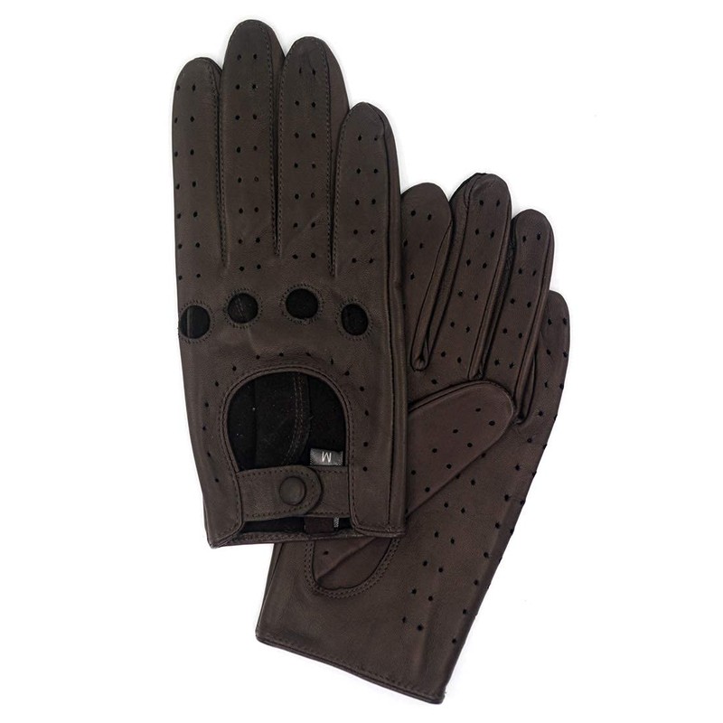 Harssidanzar Women's Leather Gloves Unlined Upgrade, Brown, Size L, brown