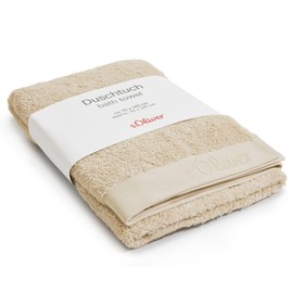 s.Oliver Bath Towel 70 x 140 cm - 100% Cotton, 600 g/m², Soft & Absorbent, Bath Towel Beige