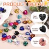 sourcing map 50Pcs Heart Rhinestones, 10mm Pointed Back Heart Glass
