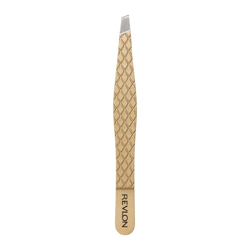 Revlon Gold Series Slanted Tip Tweezers, Ultra-Sharp for Precision Eyebrow