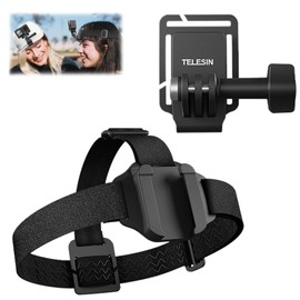 CLKE 2-in-1 Headband Holder with Cap Clip, Head Mount for Smartphone Compatible with GoPro Helmet Mount Holder Helmet Hero 11/10/9/8/7/6/5 Fusion Max Insta360 DJI OSMO for Video, Vlog