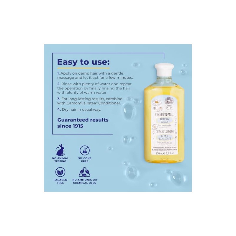 Intea Champú Infantil Reflejos Rubios, 250 ml