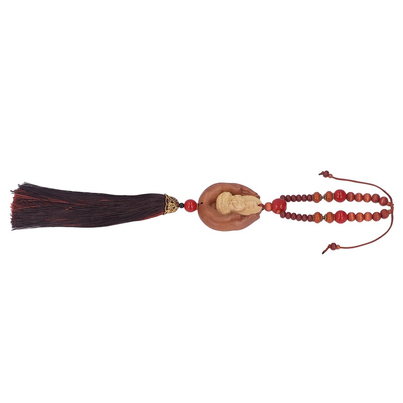 Buddha Car Pendant Peach Wood Exquisite Carving Mind Purification Wealth