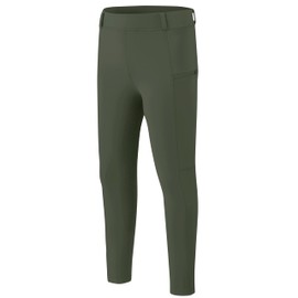 MoFiz Horseback Riding Pants Girls Full Seat Riding Tights High Waist Kids Equestrian Breeches Horse Schooling Pants Gray Green Large