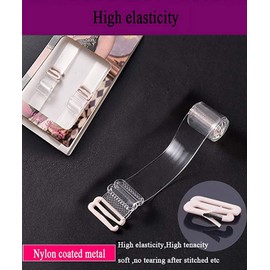 4 Pairs Bra Straps Transparent Clear Bra Straps Adjustable Transparent Bra Straps for Women, klar