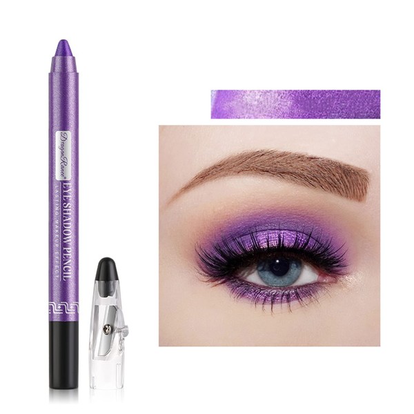 Eyeshadow Pen, Crayon Waterproof Eyeshadow Stick, Shimmer Cream Eye Shadow Pencil, Lasting Waterproof And Not Blooming Pearlescent Eyeliner Pencil Create Glitter Eye Makeup (Pearly Purple)