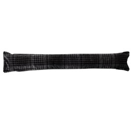 Classic Home Store Silver/Grey Check Draught Excluder Fabric Extra Long Door Draft Stopper (4ft)