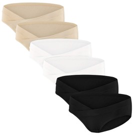 Angelhood 6 Pack Womens Cotton Maternity Underwear,Healthy Maternity Pregnancy Panties Postpartum Mother Under Bump Underwear