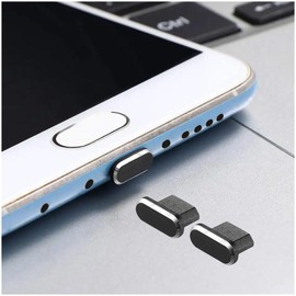 Micro USB Dustproof Plug Cap for Smartphone/Tablet/Camera/E-Reader | Cap for Micro USB Devices Against Dust, Water and Dirt | Pack of 2 | Black