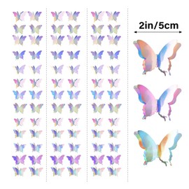 G2PLUS 9m Iridescent Butterfly Garlands, 3D Holographic Butterfly Garlands, Hanging Decoration Banner, Rainbow Twinkle Paper Banner for Themed Parties, Bedroom Décor, or Special Events