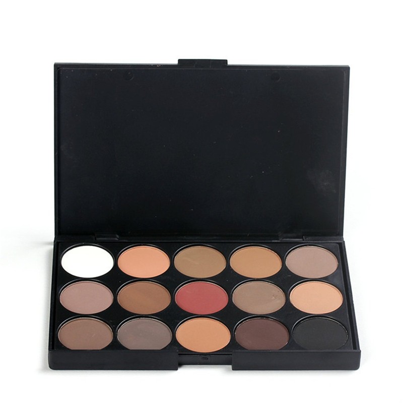 Eyeshadow Palette 15 Colours Vanity Case with Make-Up - Colourful