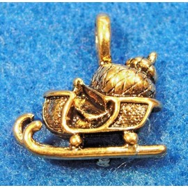 50-Pcs. Antique Gold Santa Sleigh Christmas Charm Pendant Q0544 - Jewelry Making DIY Crafting Charm Beads for Bracelets
