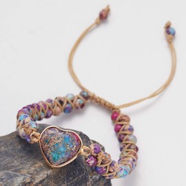 Chakra Bracelet for Women 7 Chakra Bracelet Heart Shaped Healing Natural Stone Bracelet for Girls Beaded Love Bracelets Spiritual Yoga Meditation Bracelet for Gifts