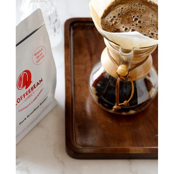 Coffee Bean Direct Dark Brazilian Santos, Dark Roast, Ground Coffee, 5-Pound Bag