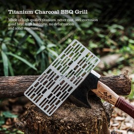 Boundless Voyage Grill Grate, Camp BBQ Roasting Grill Ultralight Titanium Plate Durable Mini Charcoal Barbecue Broiler For Home Garden Outdoor Beach Picnic Hiking Camping Backpacking Ti1598B