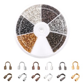 PH PandaHall - 900 unidades de 6 colores de alambre de latón protector de cable para pulsera de Bearring, collares, joyas, manualidades