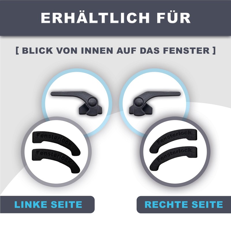3D-Druck Camper Window Locks in Black/Burglary Protection/Latch for Dometic Seitz