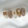 [Handmade Nail Tips] Angora Ribbon Nail Tips - Mini Oval