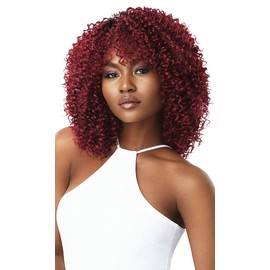 Outre Purple Pack 3Pcs Long Series Curly Wavy Style Human Hair Blend Weaves - JERRY CURL LONG (DR2/27613)