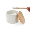 balvi Sugar Bowl Colour White Elegant Ceramic / Bamboo Sugar