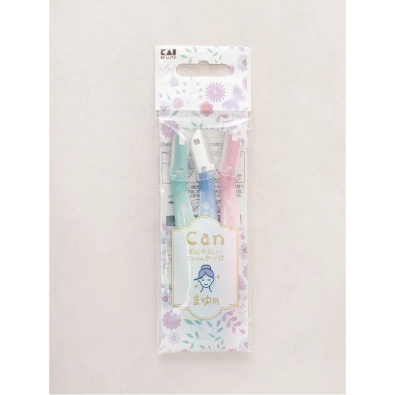 DAISO Kaijirushi Women's CAN Eyebrow Razor 3-Pack