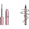 Maybelline Lash Sensational Sky High Washable Mascara Makeup & New York Hyper Easy Liquid Pen No-Skip Waterproof Eyeliner, Satin Finish, Pitch Brown