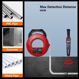 Pipe Locators, Water Pipe Blockage Detector for PVC/Plastic/Metal Underground Pipeline Blocking Clogging Finder Sewer Wall Scanner Plumbing Tools 40M (40)