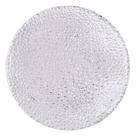 Luxshiny Round Tray Japanese Ceramic Dinner Plates, Glass Harmmered Dish Clear Glass Appetizer Plates for Kitchen Home (7 Inch) Ceramic Snack Tray