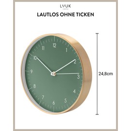 LUUK LIFESTYLE High-Quality, Plain Nordic Minimalist Design Quartz Wall Clock with Second Hand, Kitchen Clock, Living Room Clock, Office Wall Clock, Hallway Clock