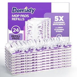 5X Cleaning Power Mop Refills for Swiffer Power Mop, 500+ Strips Multi-Surface PowerMop Refill Pads, 24 Count Disposable Powermop Wood Mops, Replacement Mopping Pad for Floor Cleaning