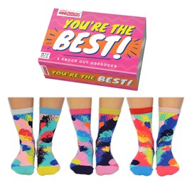 United Oddsocks You're The Best Ladies Box of 6 Oddsocks - UK 4-8 EUR 37-42 US 6.5-10.5