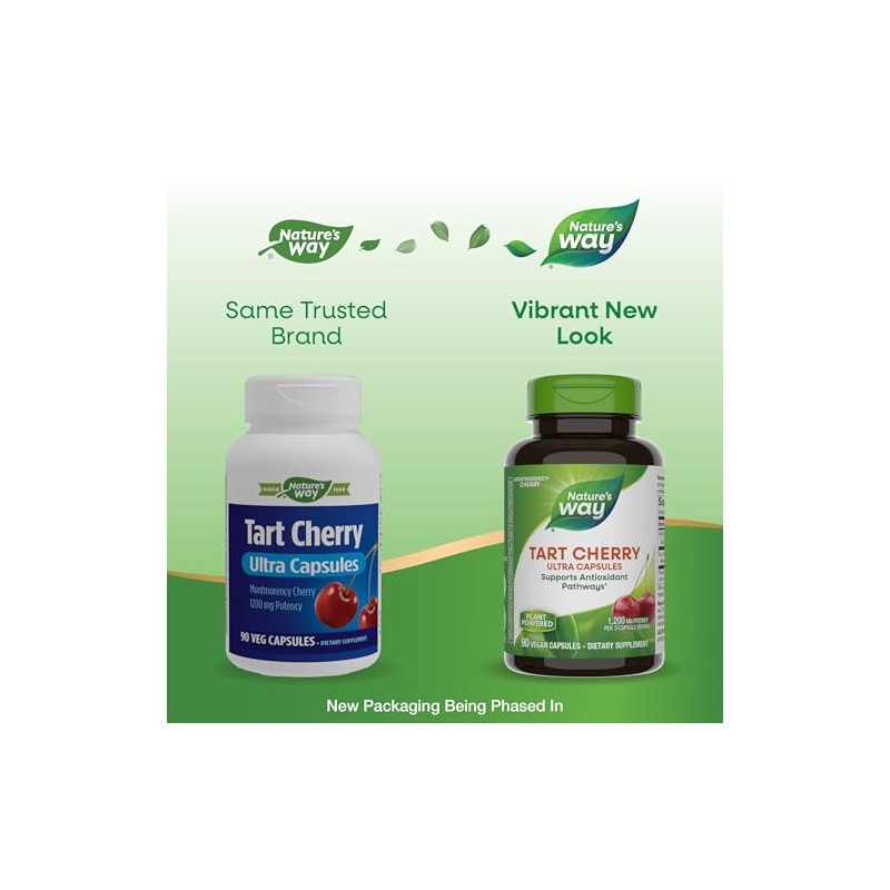Natures Way Cpsulas Tart Cherry Ultra, suplemento de antocianina y