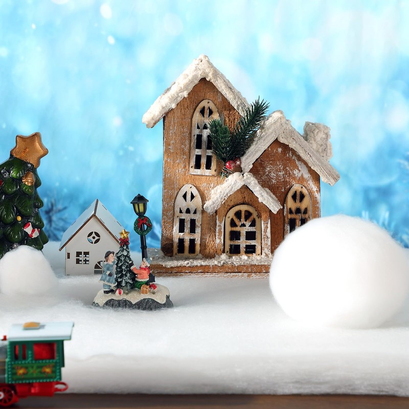 HunnmingRe Fake Snow Blanket, Christmas Artificial Blanket Roll Christmas Village