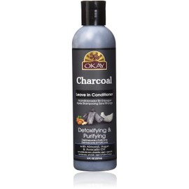 Okay Charcoal Leave In Conditioner For All Hair Types & Textures Detoxifying & Purifying With Almond, Argan & Avocado Oil Sulfate, Silicone & Paraben Free 8 Ounce , 8 Ounce