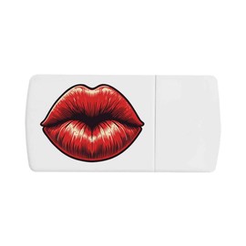 'Red Lips Kiss' Pill Box with Tablet Splitter (PI00034309)