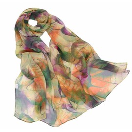 Pokeedioty Scarfs for Women Lightweight Scarves Elegant Floral Pattern Sheer Scarfs Shawls Wraps (YH-106)