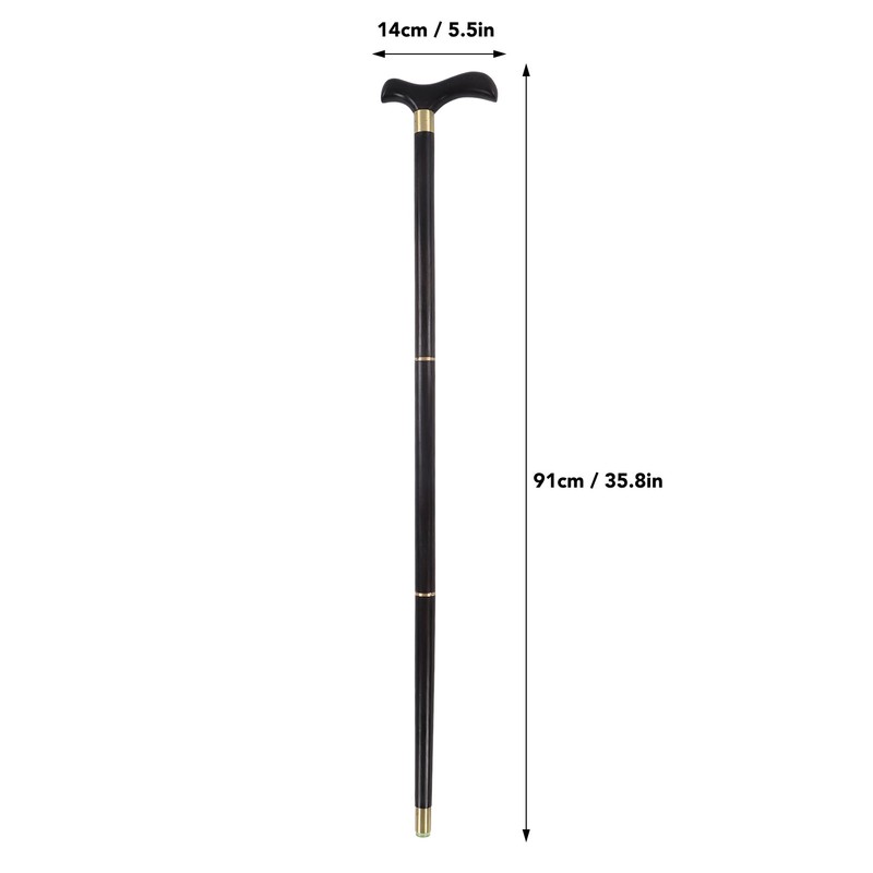 African Blackwood Detachable Walking Stick Elderly Ergonomic 3 Section Walking