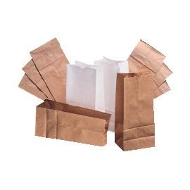 Duro Bag GW20S500 White Paper Bags, Squat Standard-duty, 20 Lb., 8 1/4 X 13 3/8, White, 500/carton