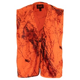 Gamehide Quiet Deer Hunting Blaze Orange Camo Safety Vest (Naked North Blaze Orange Camo, Large)