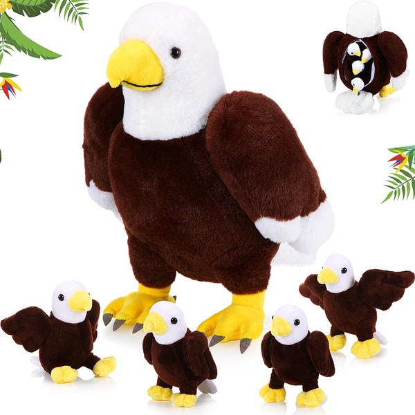 Lenwen 5 Pcs Eagle Stuffed Animal Bulk 1 Plush Mommy