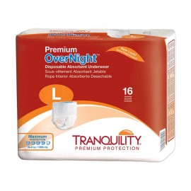Tranquility Premium Overnight Disposable Absorbent Underwear (DAU) - LG - 16 ct,