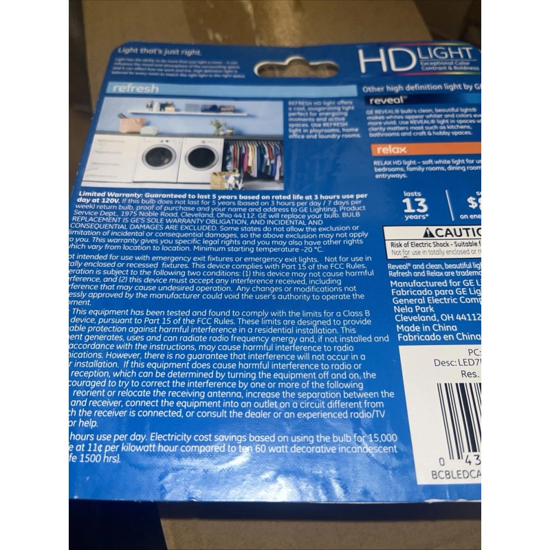 GE 2 PK Ge Refresh Led Energetic Daylight Bulbs Dimmable