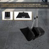 Upgraded Broom and Dustpan Set, Black Large Broom with Dustpan