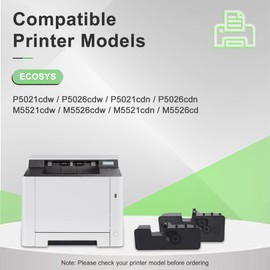 Myceke 4 Pack Compatible TK-5232 Toner Cartridge: TK-5232K TK-5232C TK-5232M TK-5232Y Toner Replacement TK5232 Toner for Kyocera ECOSYS M5521cdw P5021cdw P5021cdn M5521cdn Printer