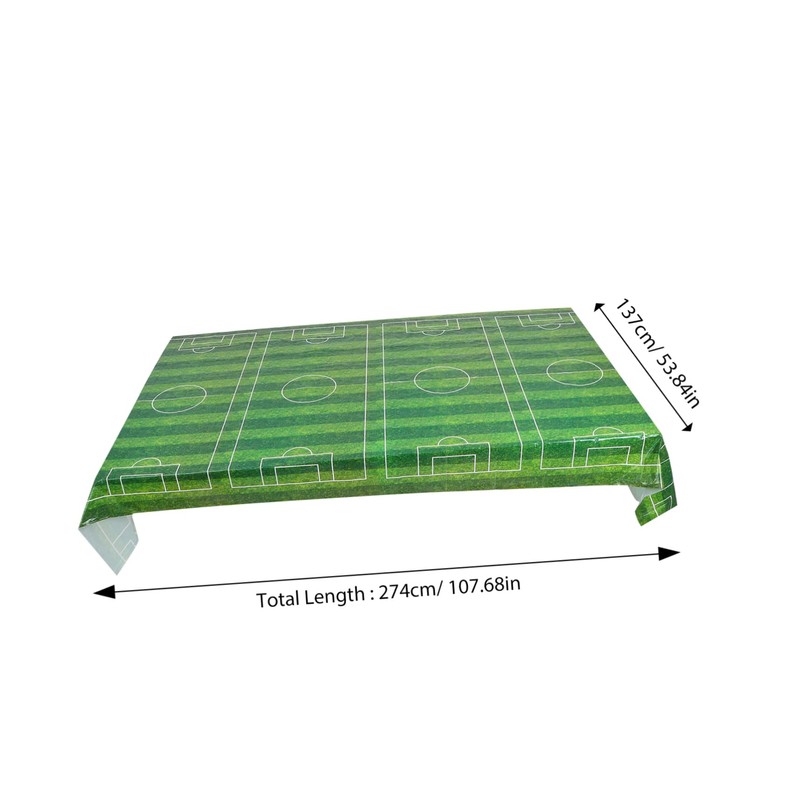 Hohopeti 2pcs Football Party Tablecloth Reusable Table Cover Grass Print