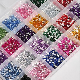 6000Pcs Resin Jelly Rhinestones for Crafting 2mm 3mm Mixed-Color Flatback Gems, Bedazzling Crystal with 2 Pcs B7000 Fabric Glue for Crafting,for DIY Crafts Clothing Tumblers Decor Nail Art Makeup