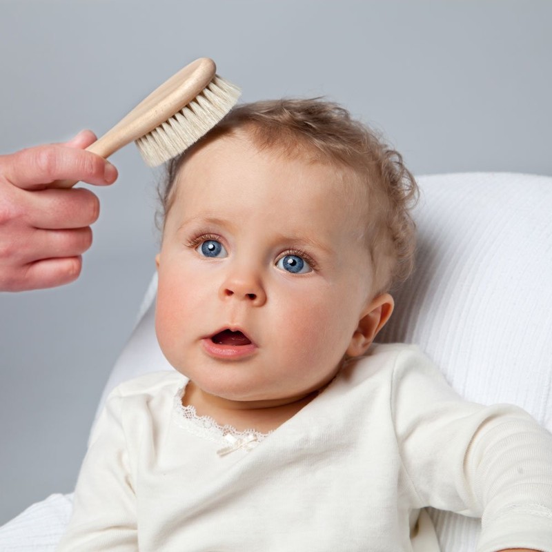 GRÜNSPECHT Natürliche Ziegenhaarbürste für Babys und Kleinkinder, extra weich, aus